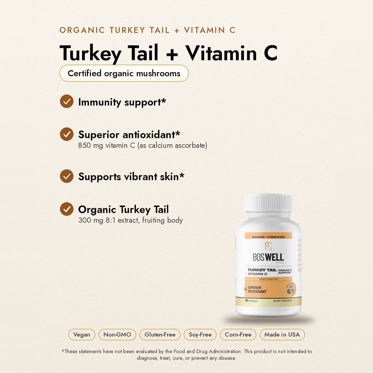 Turkey Tail + Vitamin C benefits